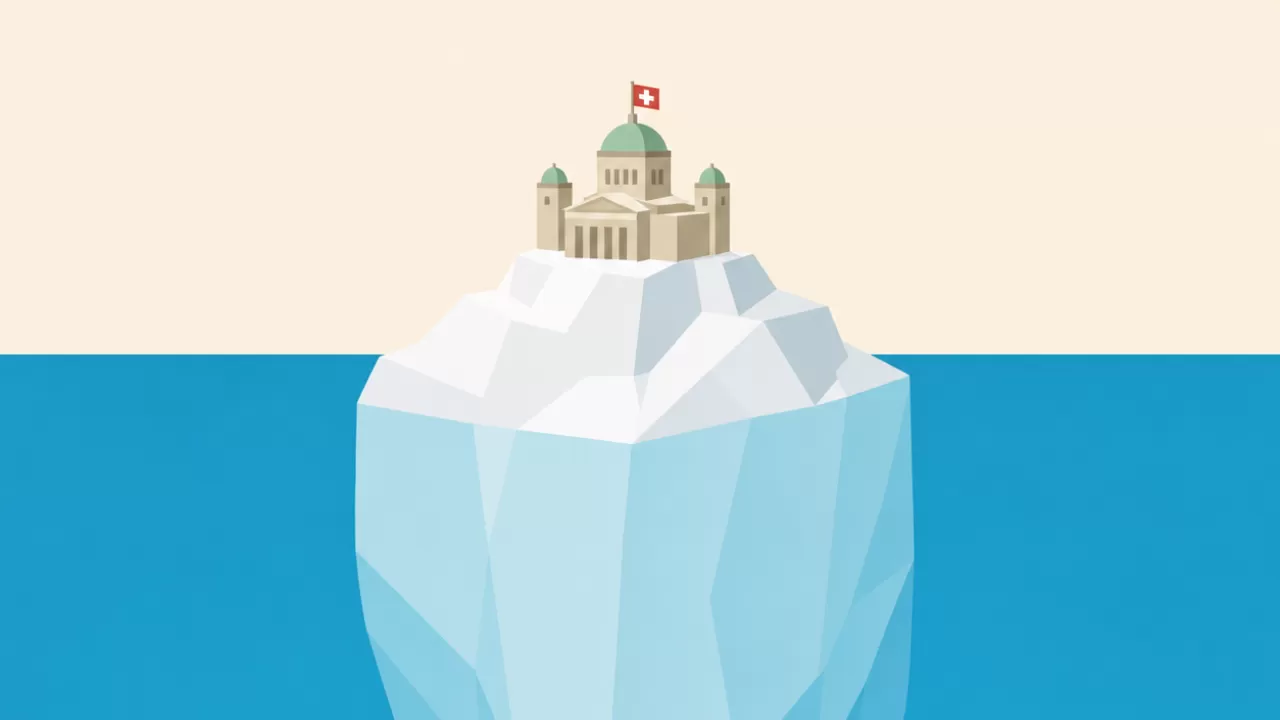 Bundeshaus auf einem Eisberg