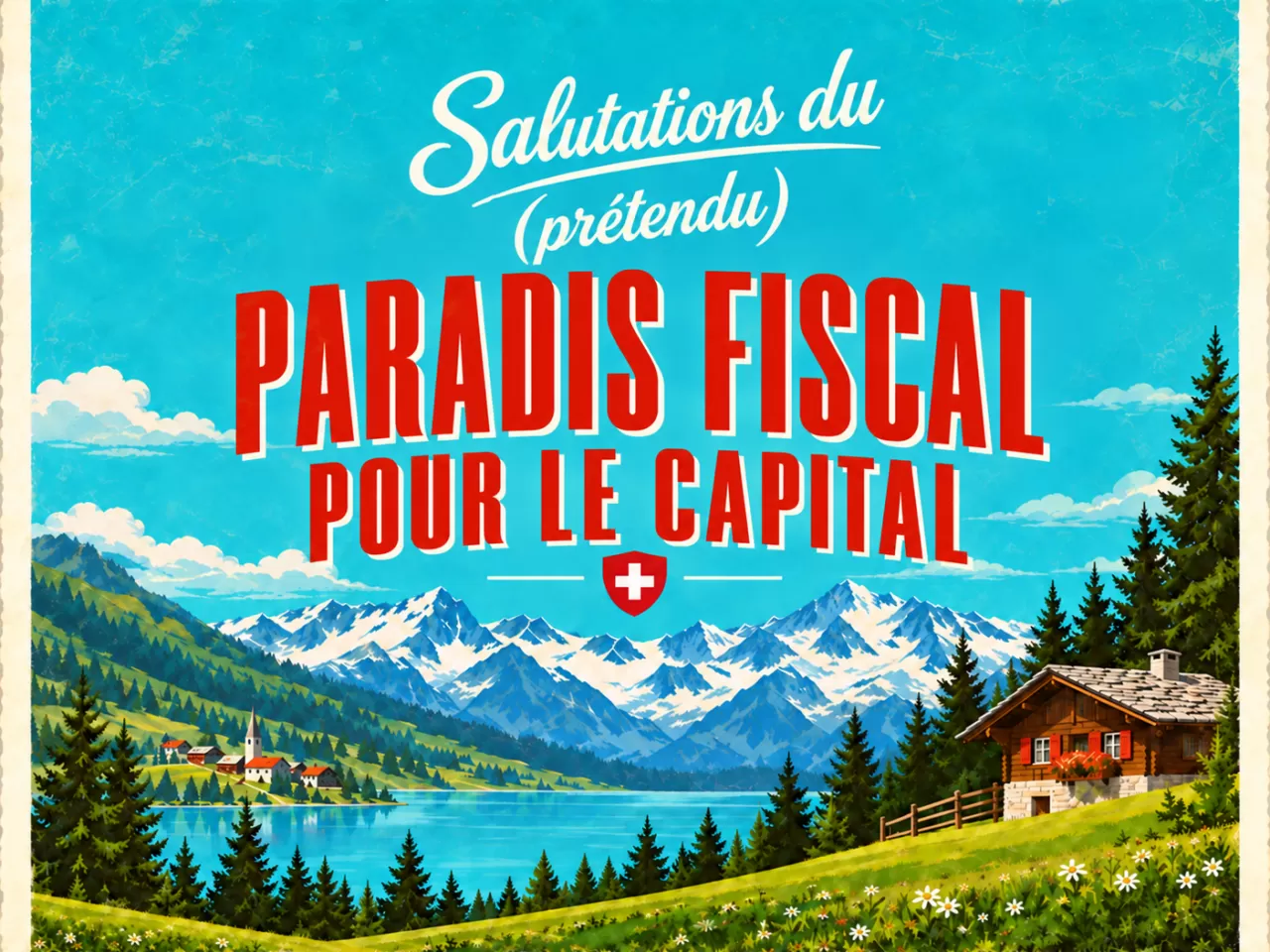 Carte postale d'avenir suisse: salutations du prétendu paradis fiscal pour le capital