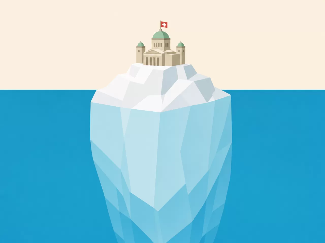 Bundeshaus auf einem Eisberg