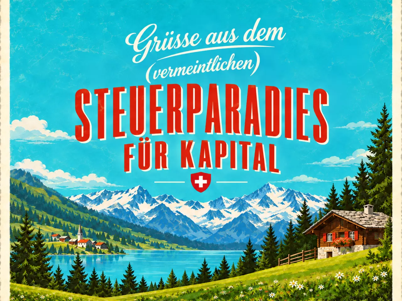 Avenir Suisse Postkarte: Grüsse aus dem vermeintlichen Steuerparadies für Kapital